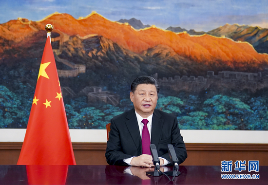  1月25日，国家主席习近平在北京以视频方式出席世界经济论坛“达沃斯议程”对话会并发表特别致辞。新华社记者 李学仁 摄